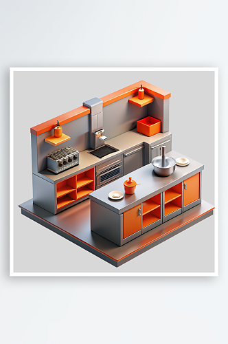 饭店厨房免抠图立体设计元素