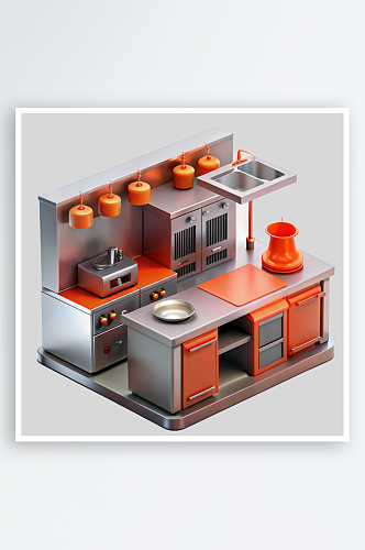 饭店厨房免抠图立体设计元素