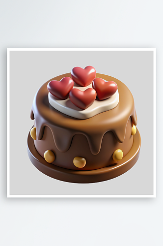 爱心蛋糕免抠图立体设计元素