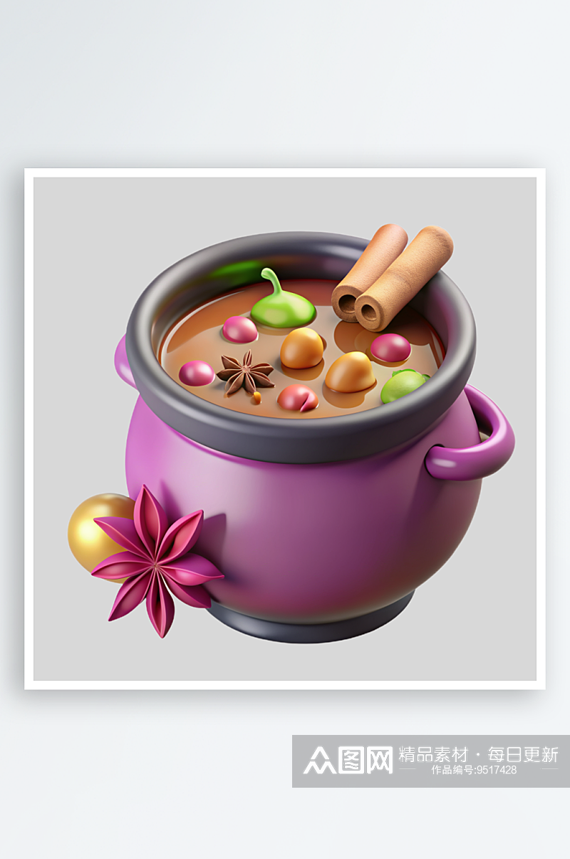 煲汤免抠图立体设计小元素素材