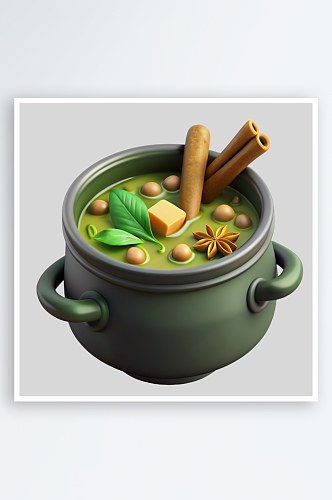 煲汤免抠图立体设计小元素