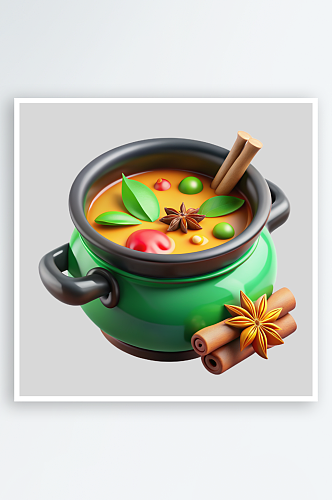 煲汤免抠图立体设计小元素