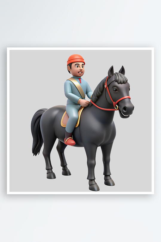 骑马免抠图立体设计元素