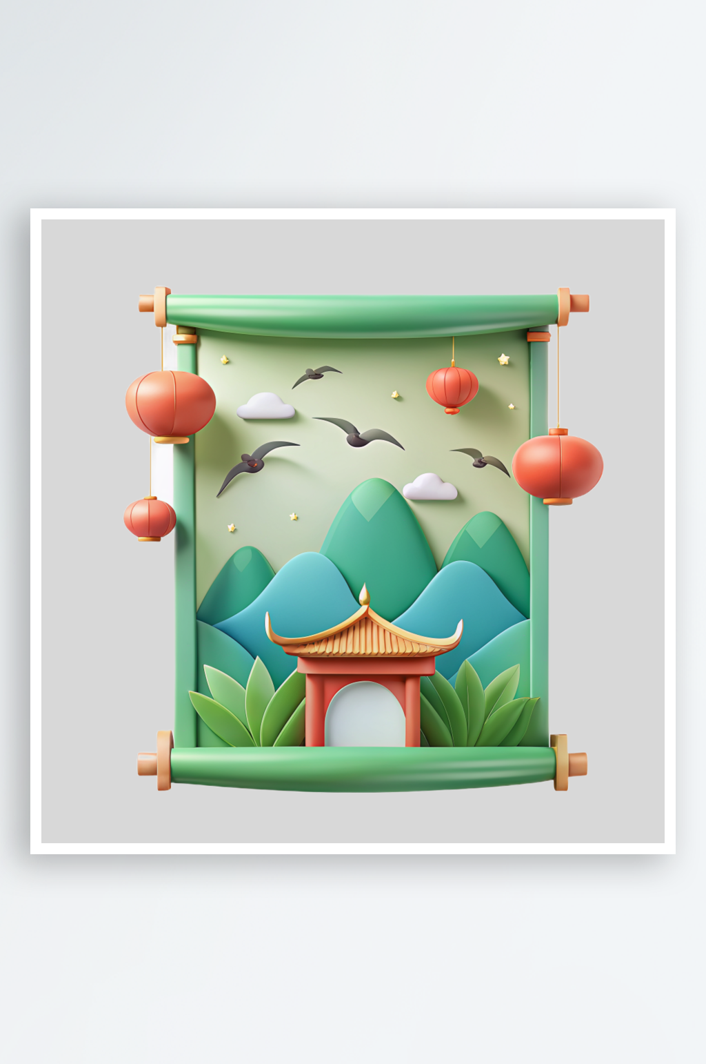 古风凉亭免抠图立体设计元素素材