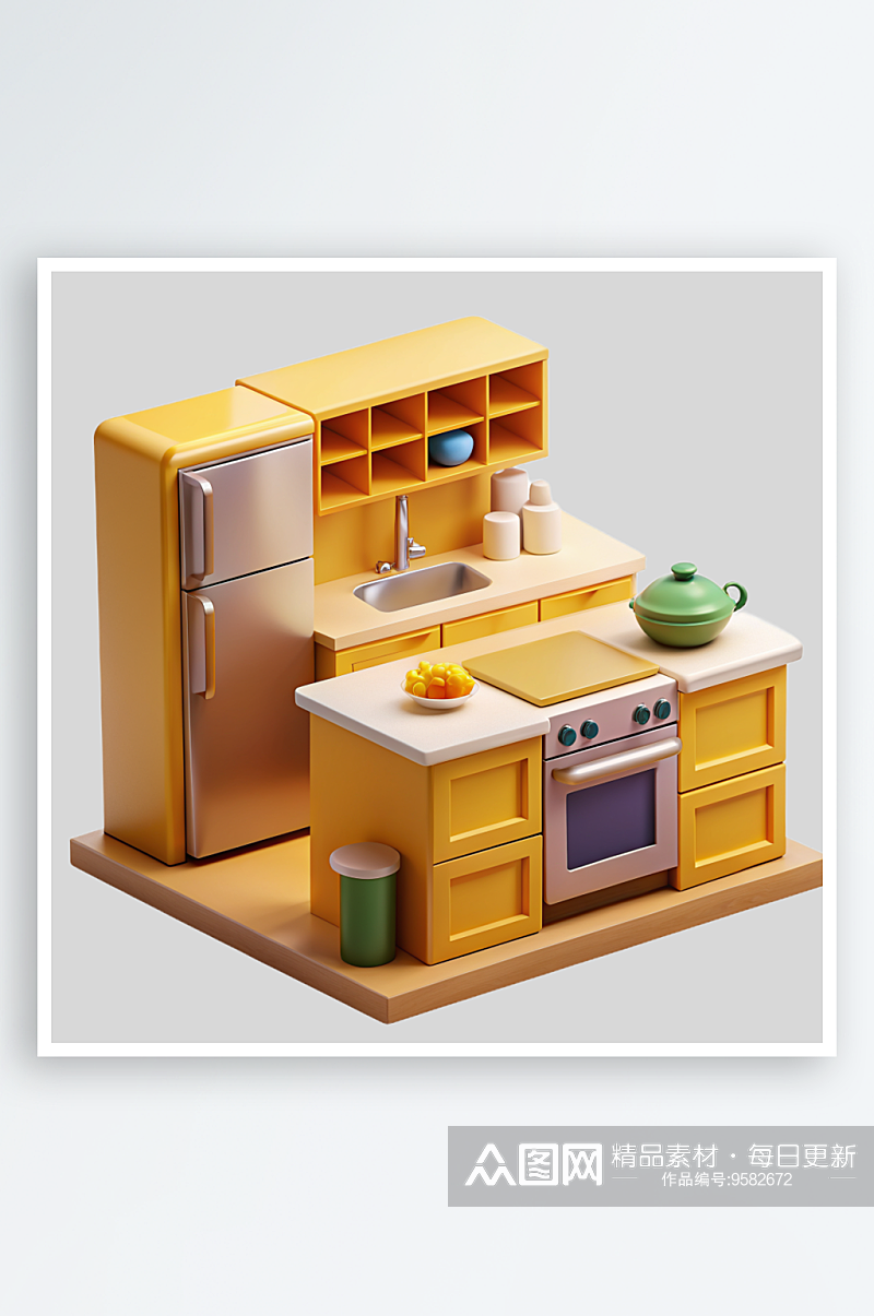 厨房免抠图立体设计元素素材