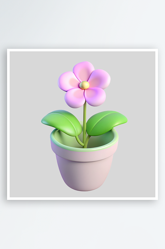 花盆免抠图立体设计小元素-众图网