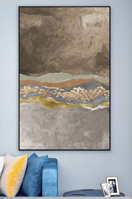 抽象简约水彩肌理色块油画装饰画