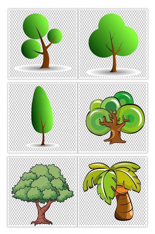 水彩手绘树木海报素材免扣png元素