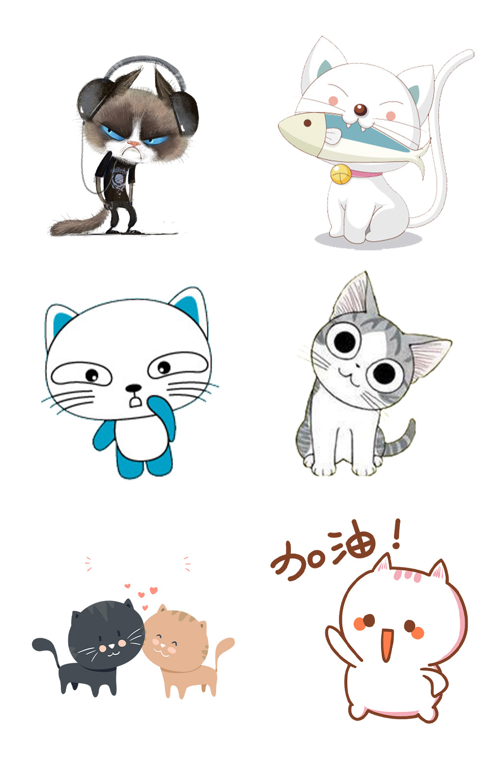 可爱卡通猫咪素材免扣PNG元素素材