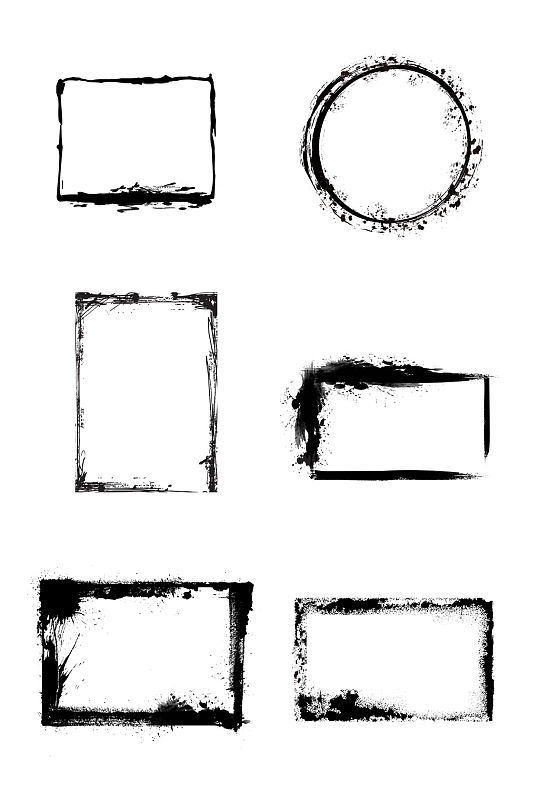 中国风水墨框对话框素材png元素