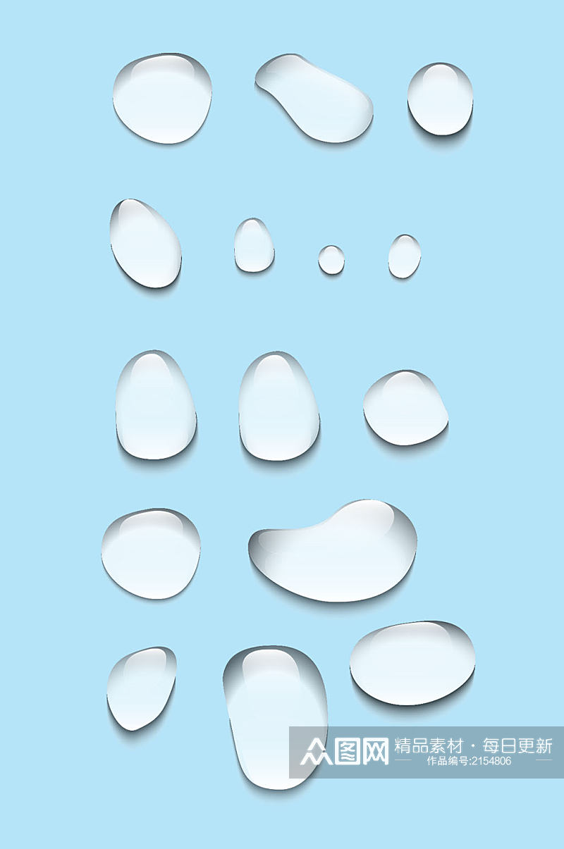 简单透明水滴设计元素素材