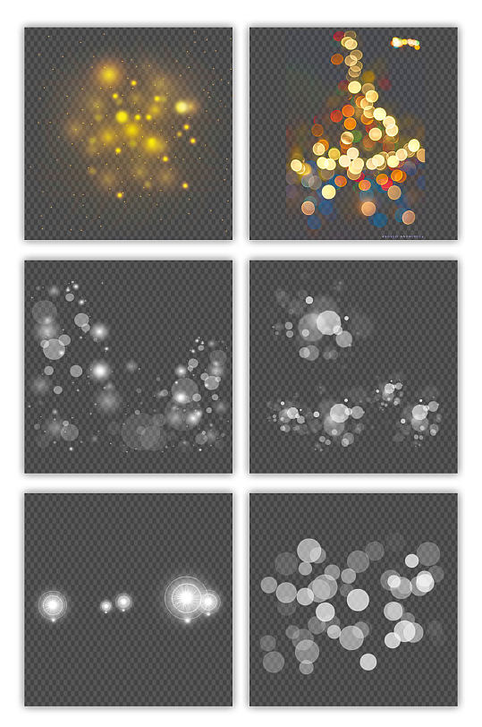 白色灯光金色光晕光斑光效素材png元素