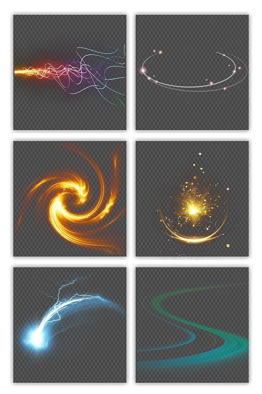 金色弧形光线光效海报素材png元素