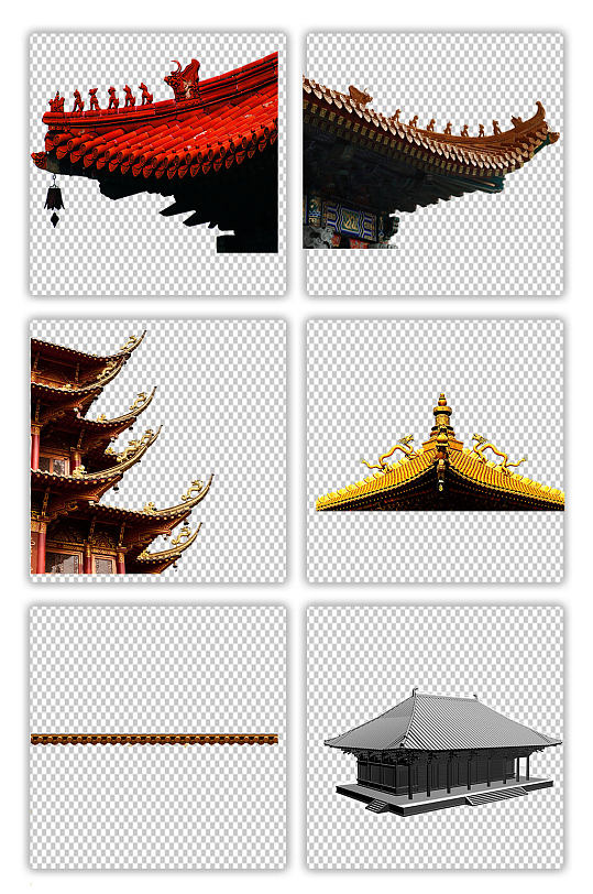 中国风古典屋檐建筑屋顶围墙古代瓦房素材
