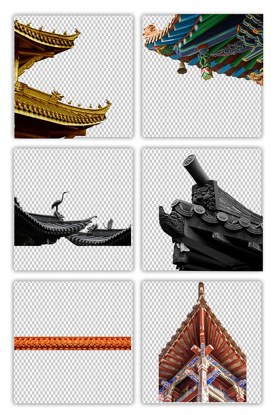 中国风古典屋檐建筑屋顶围墙古代瓦房素材