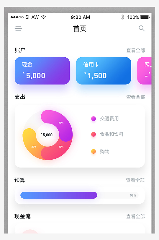简约大气家具电商APP界面IU设计模版-众图网