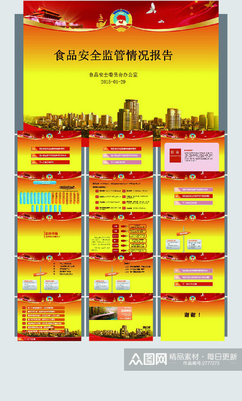 政府食品安全监管情况报告ppt模板素材