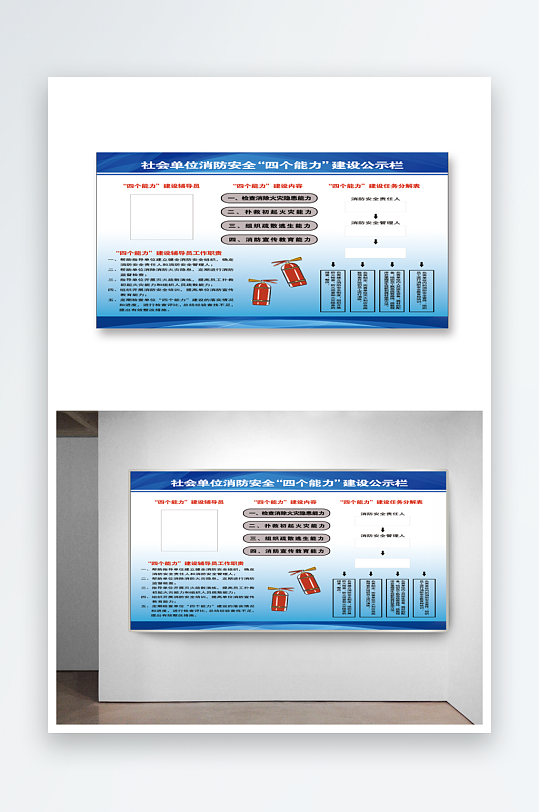 社会单位消防安全四个能力建设公示栏