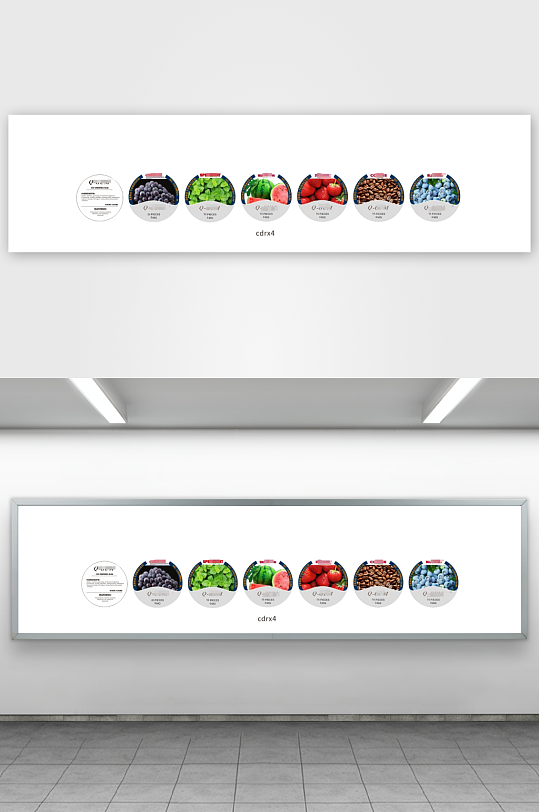 水果圆形不干胶贴纸-众图网