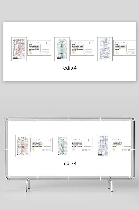线图明信片主题设计-众图网