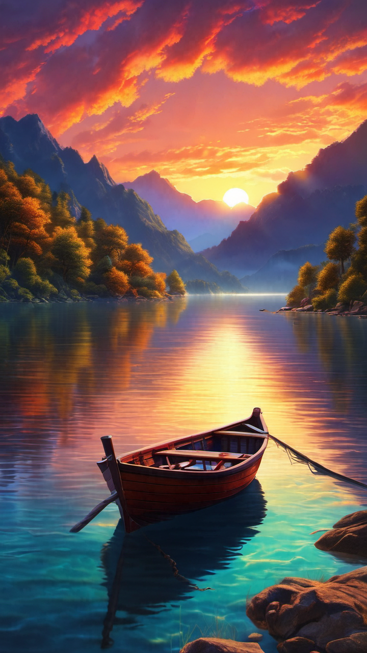 唯美朝霞浪漫背景素材