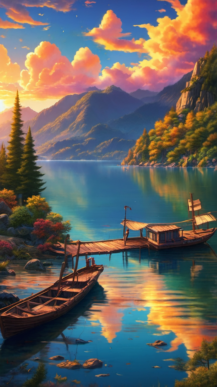 唯美朝霞浪漫背景素材