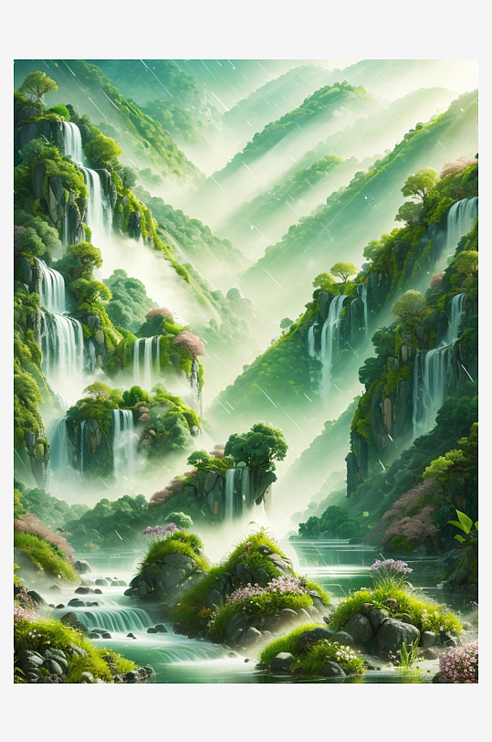 中国风植物电商背景