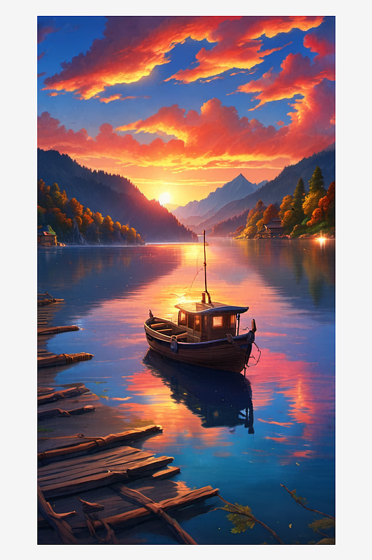 唯美朝霞浪漫背景