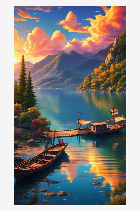 唯美朝霞浪漫背景