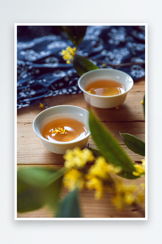 桂花饮品甜品背景素材