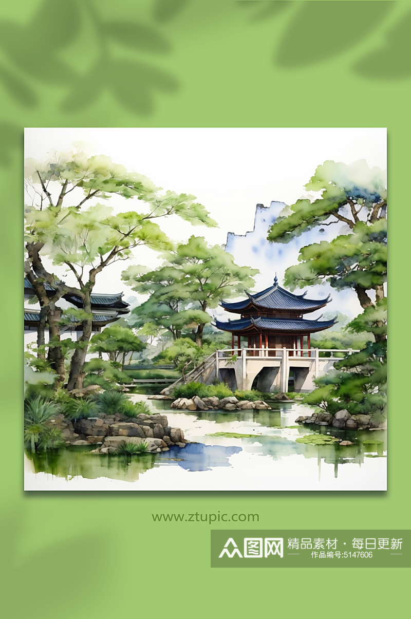 大自然建筑插画风素材