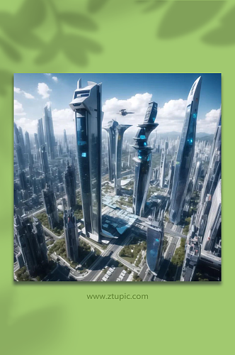 科技风城市未来元素图片