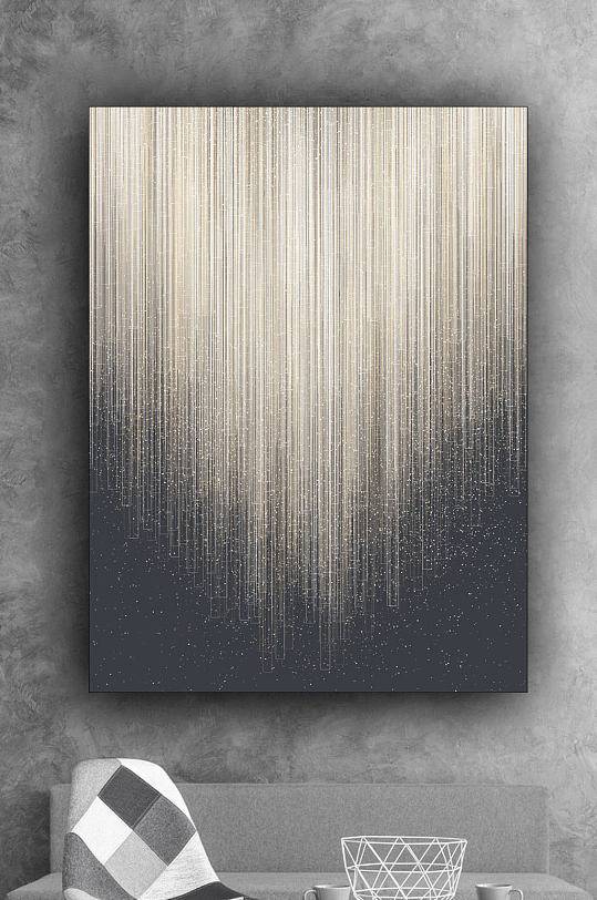 现代简约黑白线条几何抽象玄关装饰画