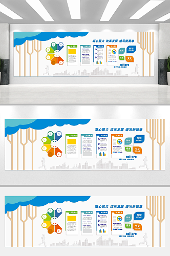 公司企业文化墙背景板