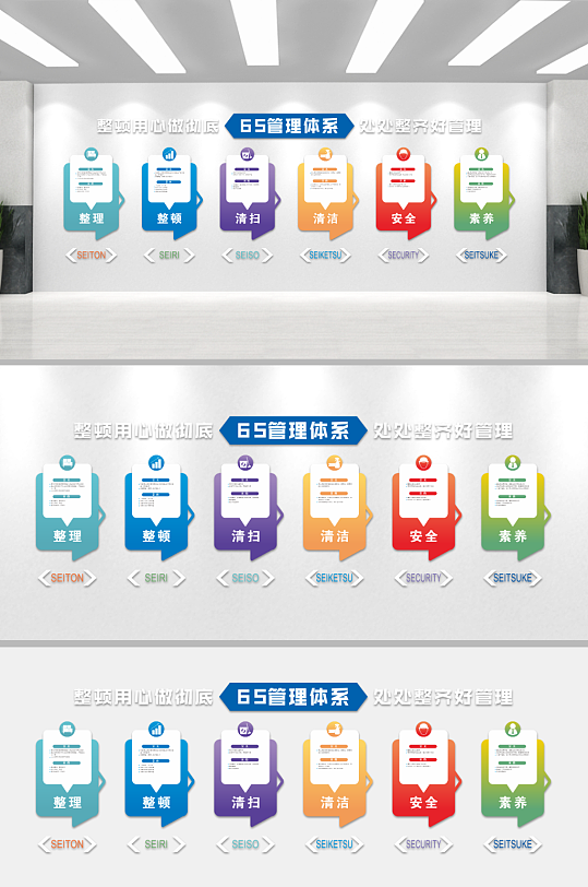 簡潔大氣6S管理文化墻