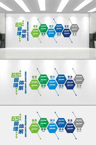 简洁大气6S管理文化墙