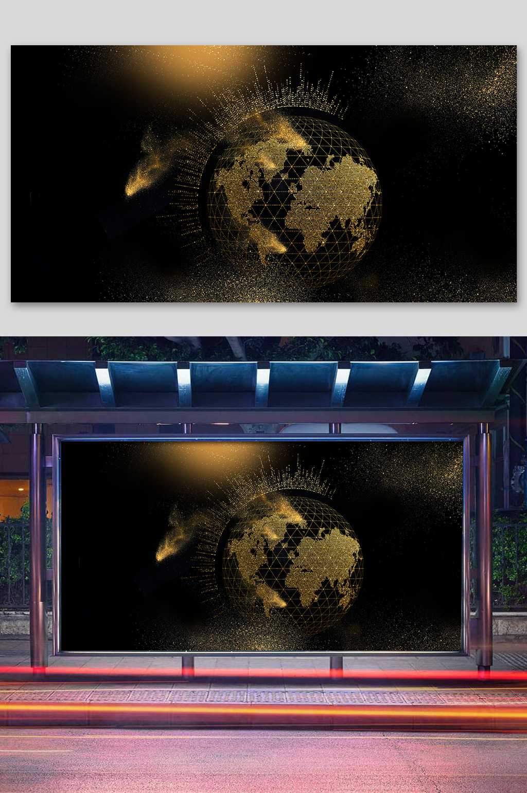 金色科技黑色商务背景素材