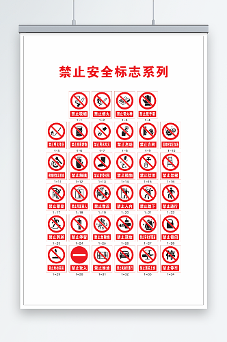 红色工厂禁止安全标识系列标牌
