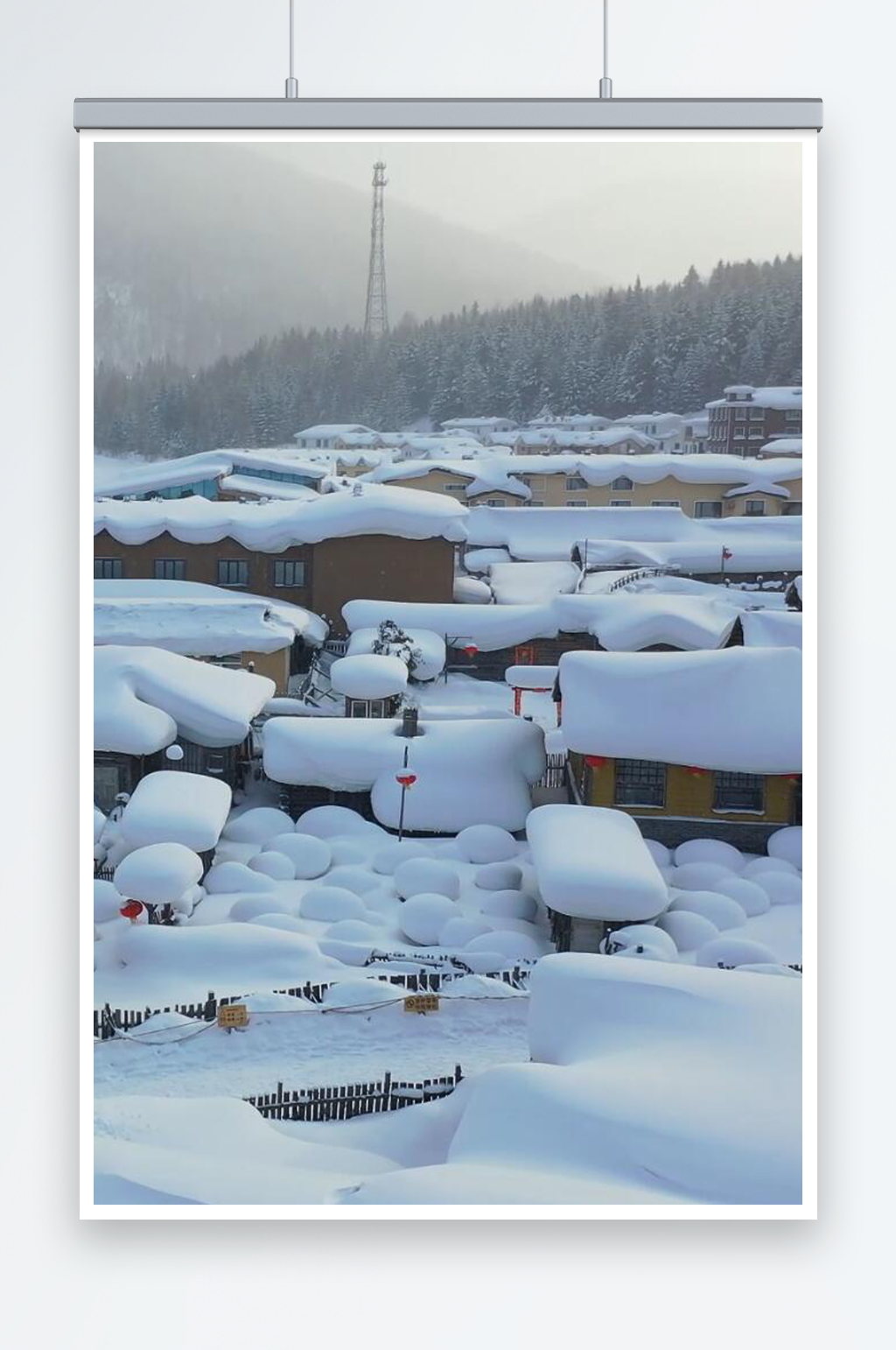 中国雪乡梦幻家园实拍视频素材