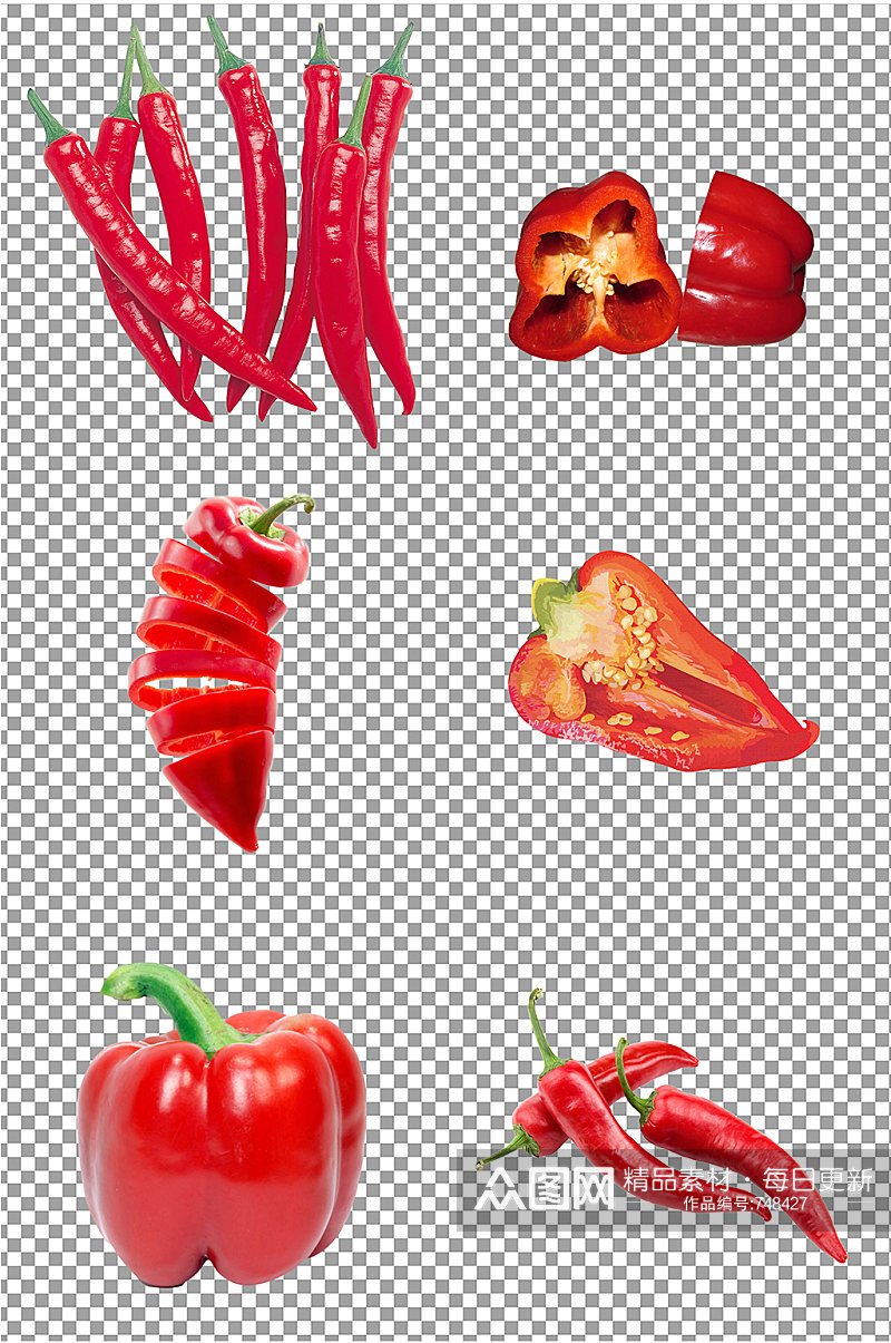 新鲜红色大辣椒图片素材