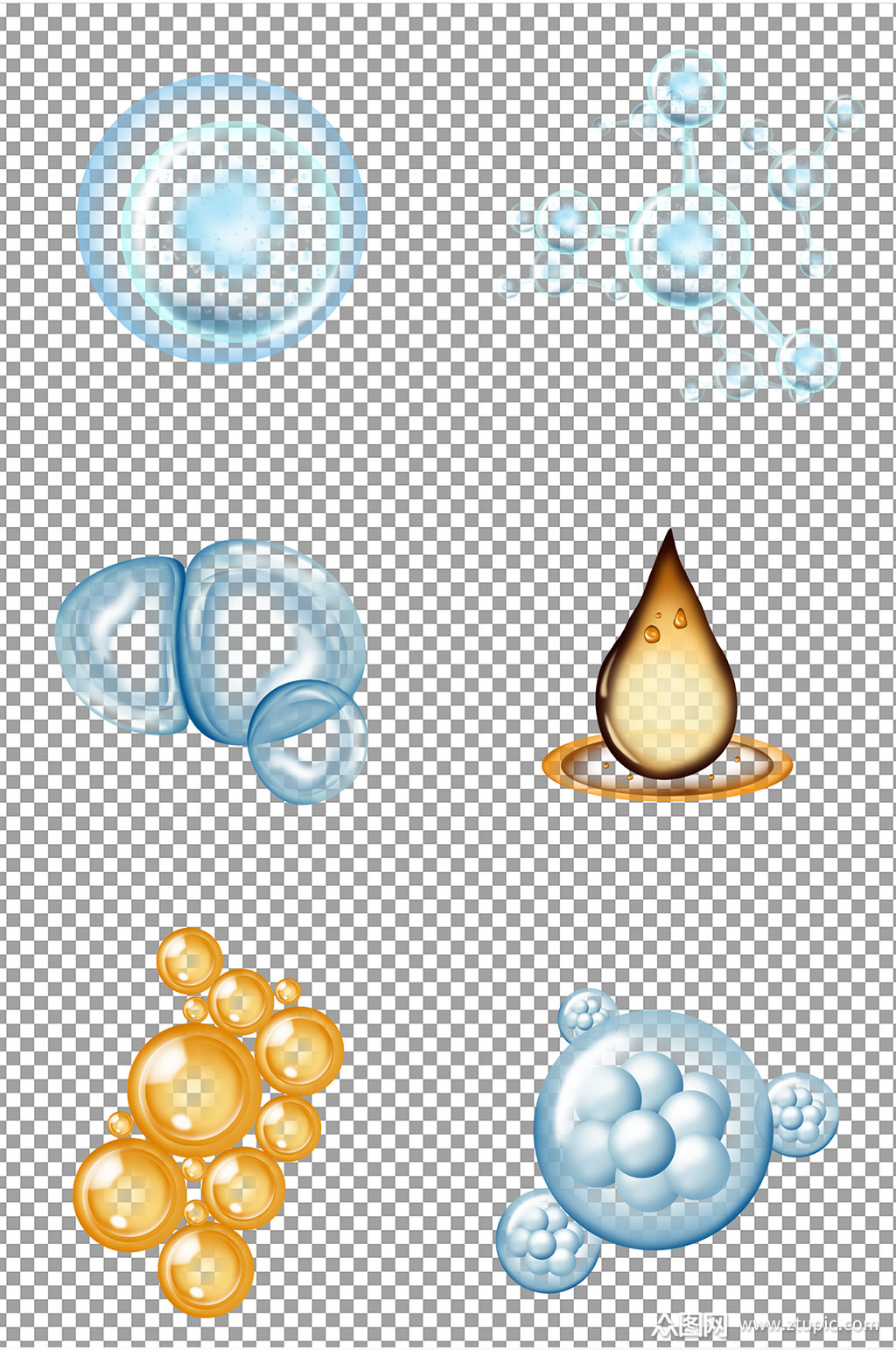 晶莹剔透水分子图片