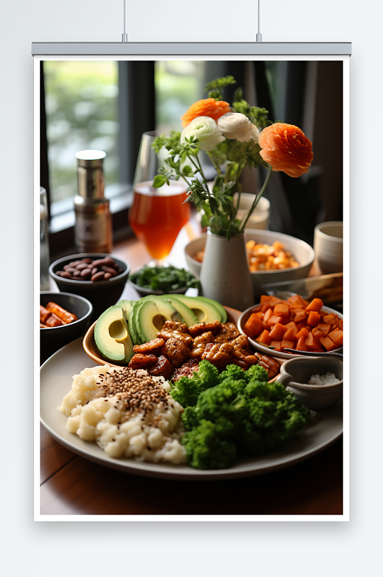 AI数字餐厅美食沙拉照片