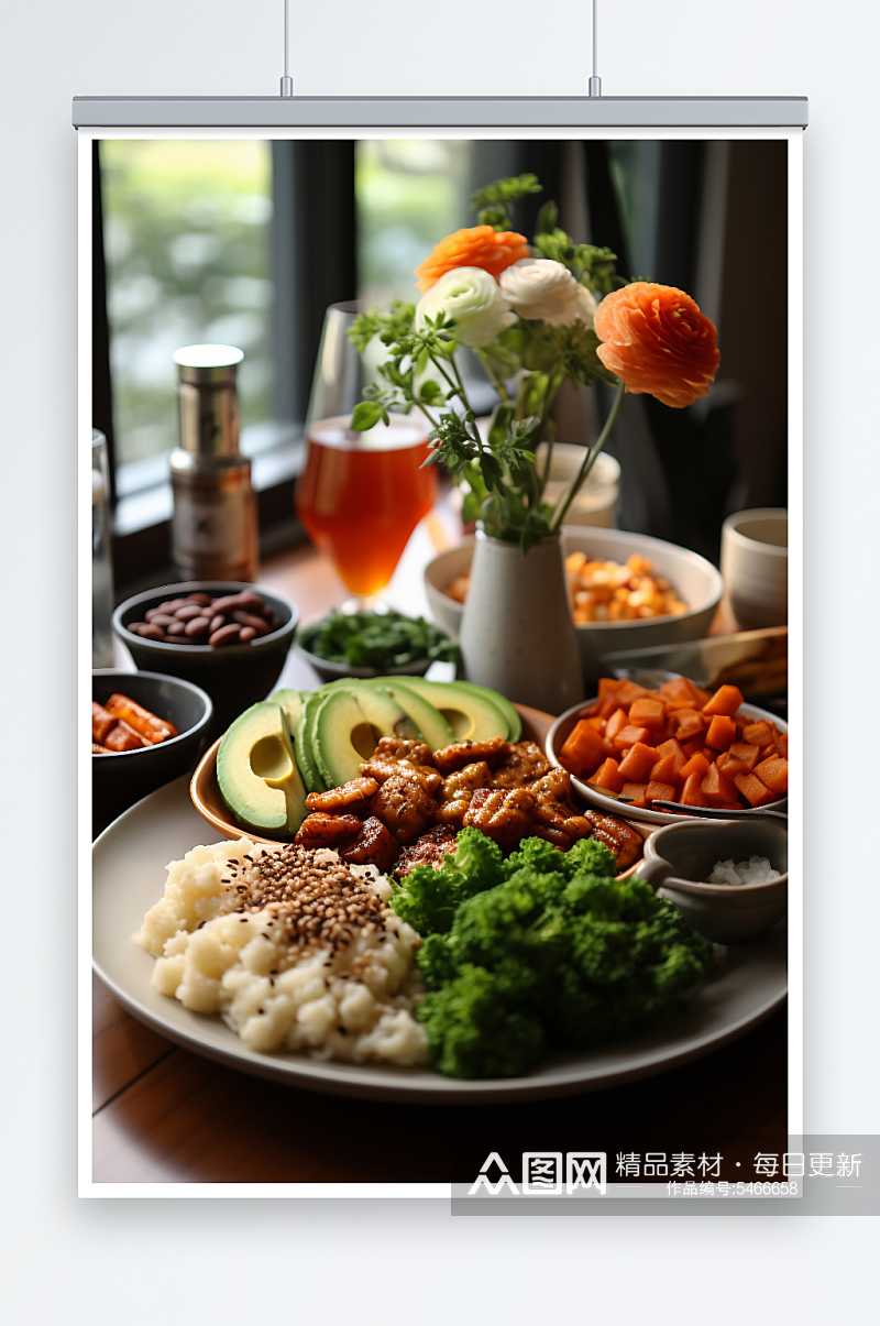 AI数字餐厅美食沙拉照片素材