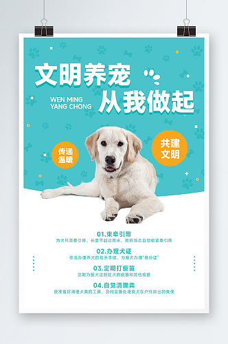 文明养犬规章制度海报