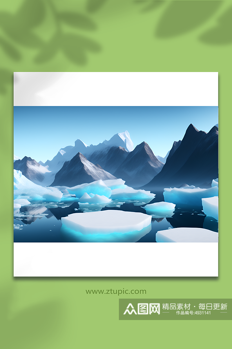 层层叠叠的山和冰山背景图片素材