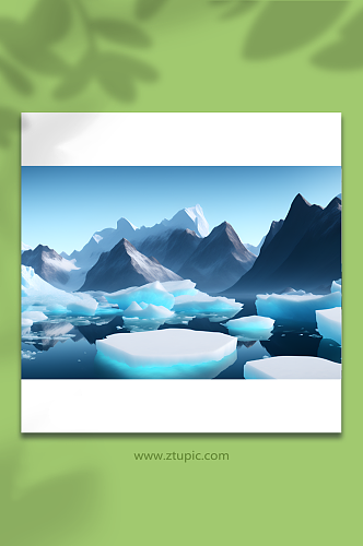 层层叠叠的山和冰山背景图片