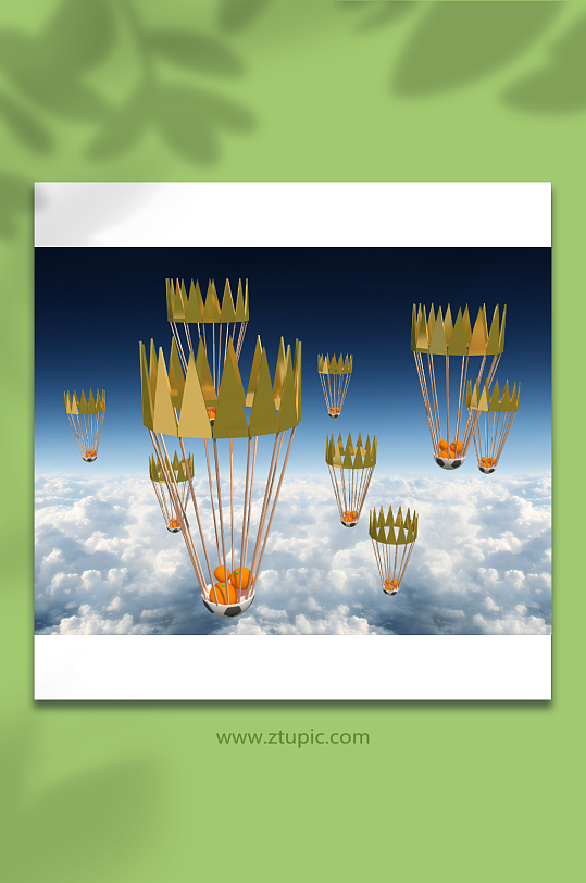 数字艺术热气球带桔子图片