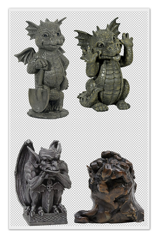 石雕雕像合成海报