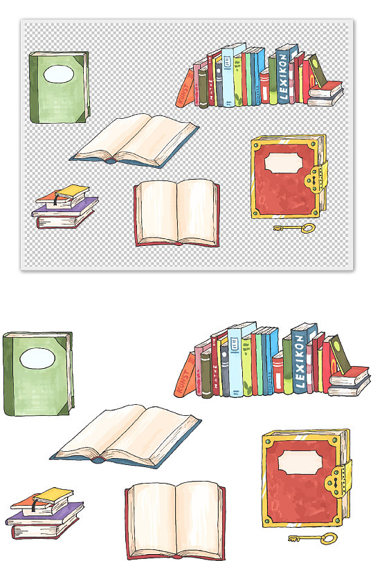 图书大学手绘图书馆