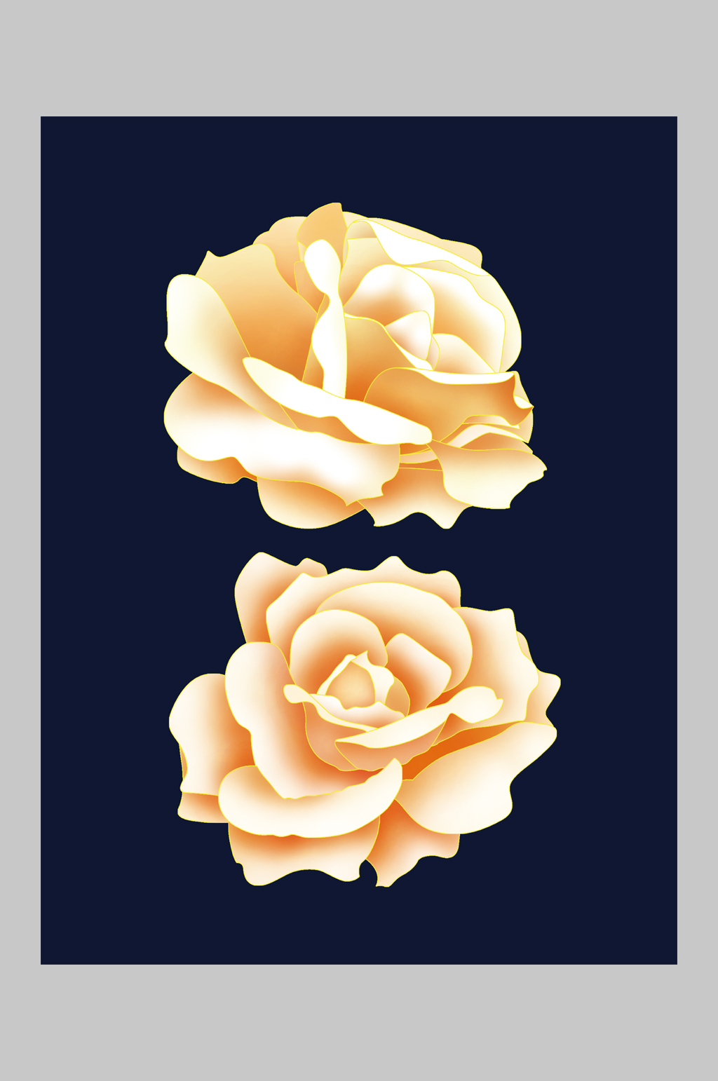 手绘玫瑰花插画装饰图案素材